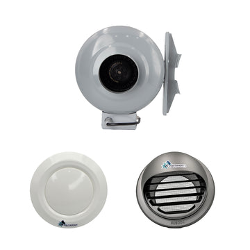 ASTBERG 40-60 SQ. WASHROOM INLINE DUCT VENTILATION SYSTEM VERTICAL/HORIZONTAL DUCT UPTO 15FT.