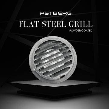 ASTBERG POWDER COATED STEEL PIPE VENT GRILL WITH MESH SS304 100MM 4"