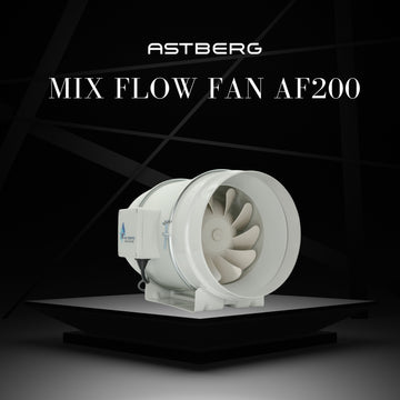 ASTBERG SILENT MIXFLOW CIRCULAR INLINE DUCT VENTILATION FAN AF200 840CMH 200MM 8"
