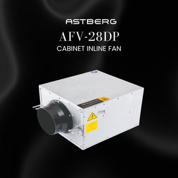 ASTBERG SILENT BOX TYPE DUCT VENTILATION FAN INLINE CABINET FANS WITH DUST FILTER AFV-28DP 1900CMH