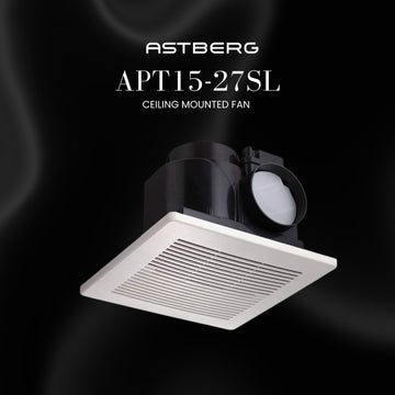 ASTBERG ABS SILENT CEILING MOUNTED CASSTTE EXHAUST VENTILATION FAN APT15-27 300CMH 150MM 6"