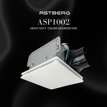 ASTBERG HEAVY DUTY METAL CEILING EXHAUT VENTILATION FAN CASSATE EXHAUST ASP 1002 100MM 4" 200CMH