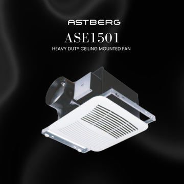 ASTBERG METAL HEAVY DUTY SILENT CEILING MOUNTED CASSTTE EXHAUST VENTILATION FAN ASE1501 260CMH 150MM 6"