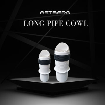 ASTBERG PVC LONG OUTER PIPE COWL 100MM 4"