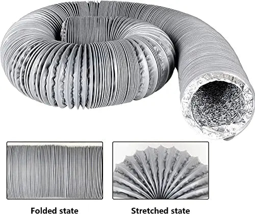 Astberg PVC Flexible Pipe(100mm/4) 10 Meter/32 Feet/Insulated Pipe/Chimney pipe/Duct Pipe/ - Astberg Ventilation