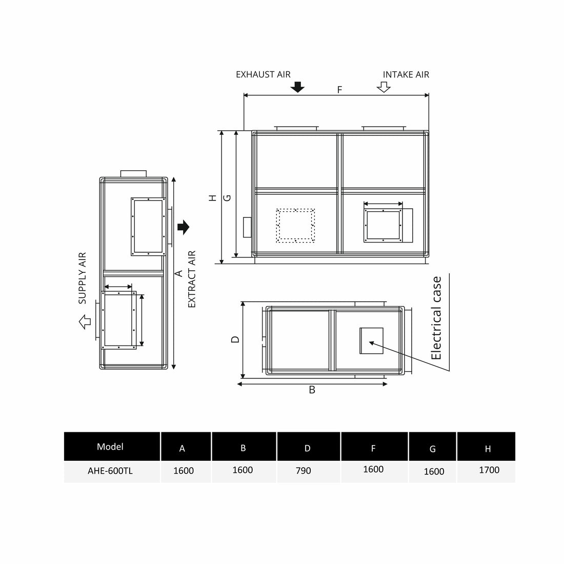 ASTBERG ERV HRV ENERGY/HEAT RECOVERY FRESHAIR VENTILATION AHE-600TL ERV 6000CMH