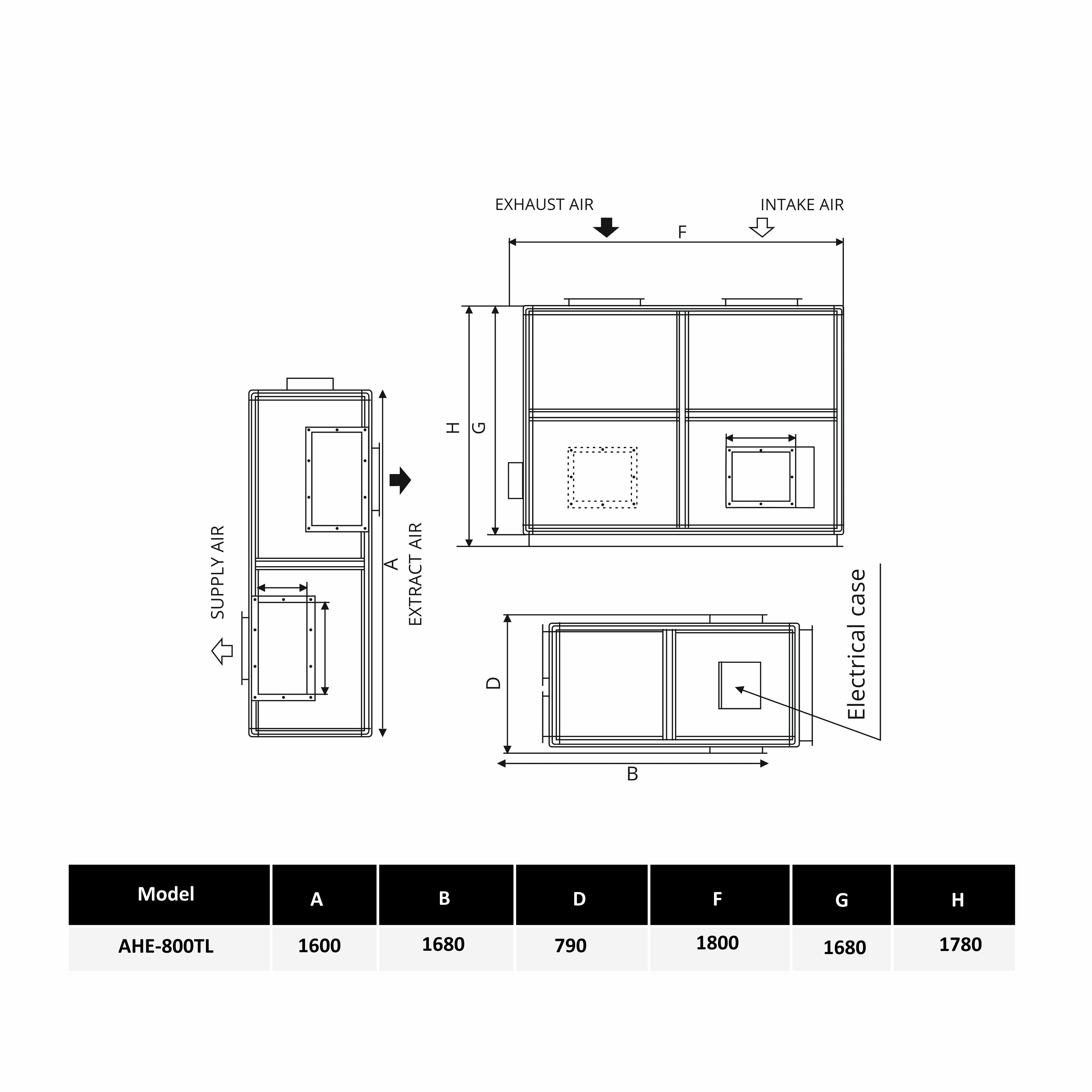 Astberg ERV HRV ENERGY RECOVERY VENTILATION AHE-800TL 8000CMH