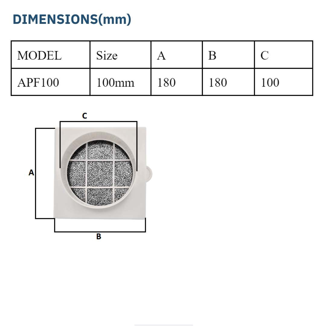 ASTBERG PIPE DUST PRE FILTER 100MM 4