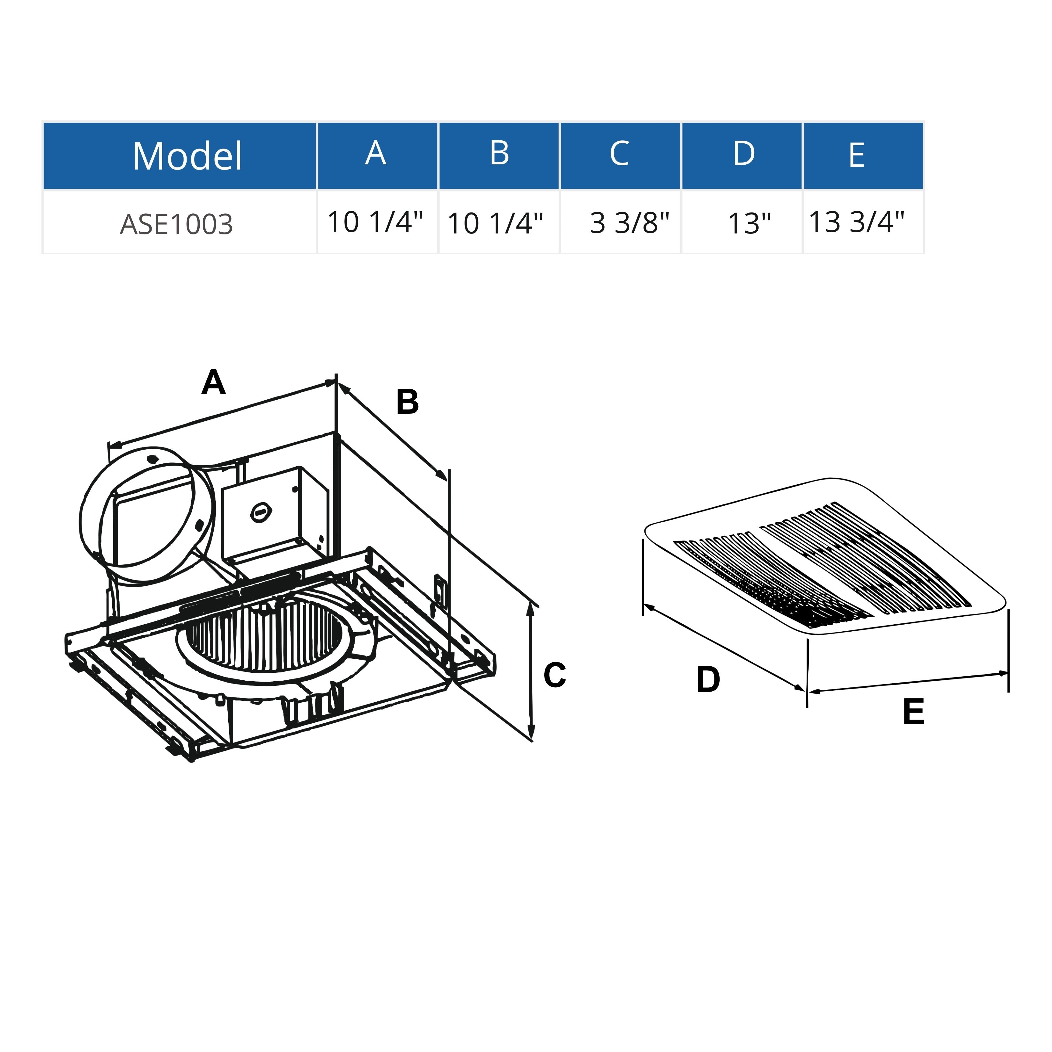 ASTBERG SLIM CEILING MOUNTED VENTILATION EXHAUT FAN  ASE1003 75MM 200CMH