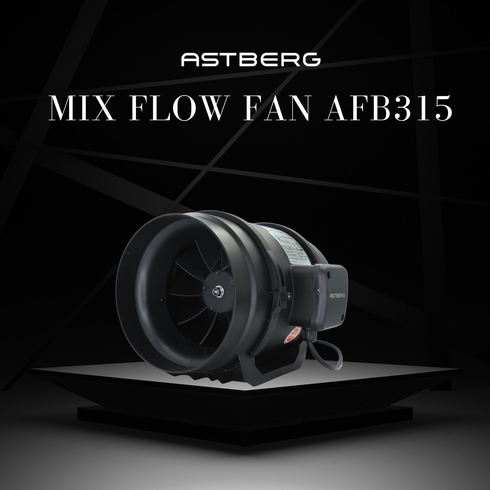 Astberg AFB315 (315mm/12) (2300CMH) Exhaust Fan / Silent Mix Flow Duct