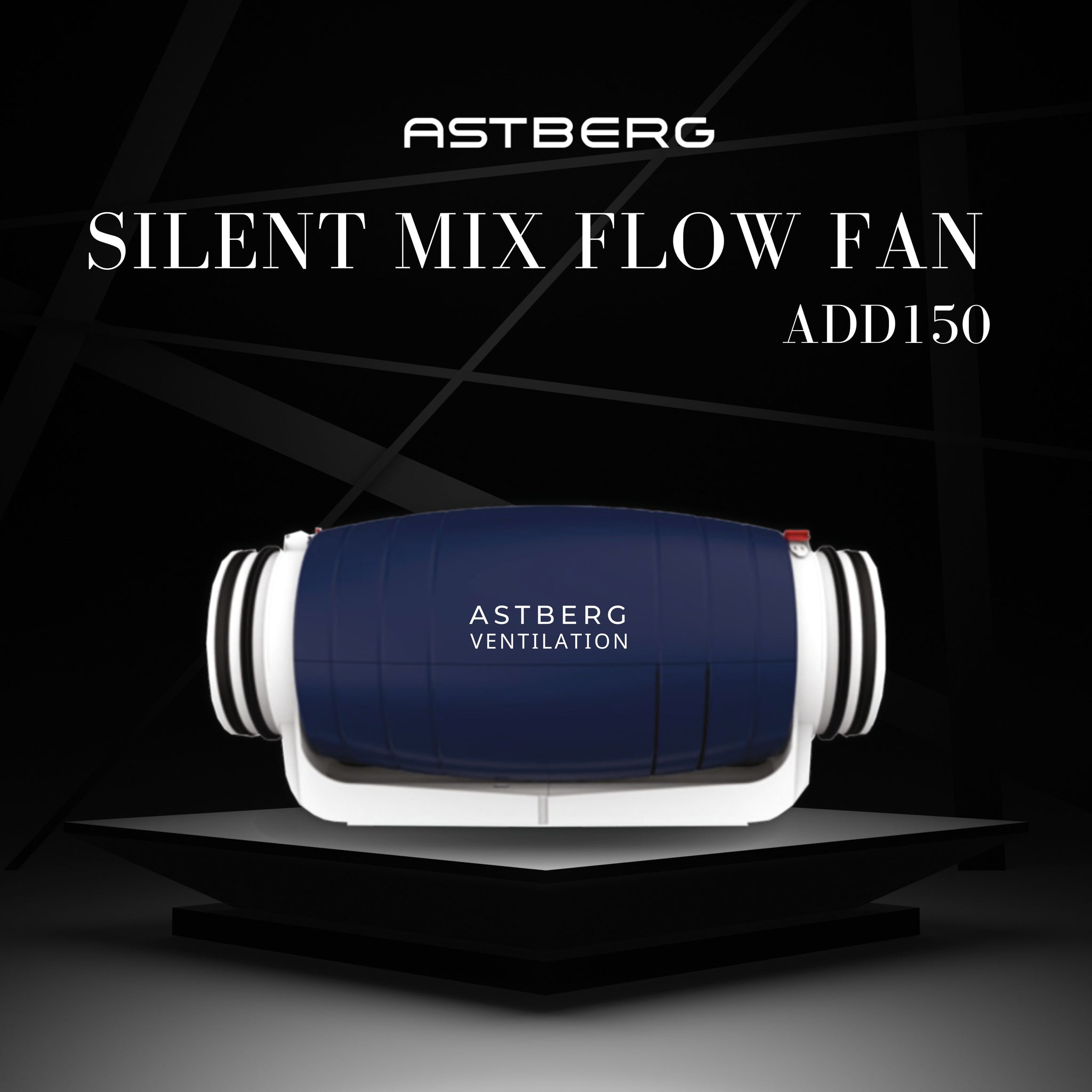 ASTBERG SUPER SILENT MIXFLOW INLINE DUCT VENTILATION FAN  ADD-200P 200MM 8" 840 CMH
