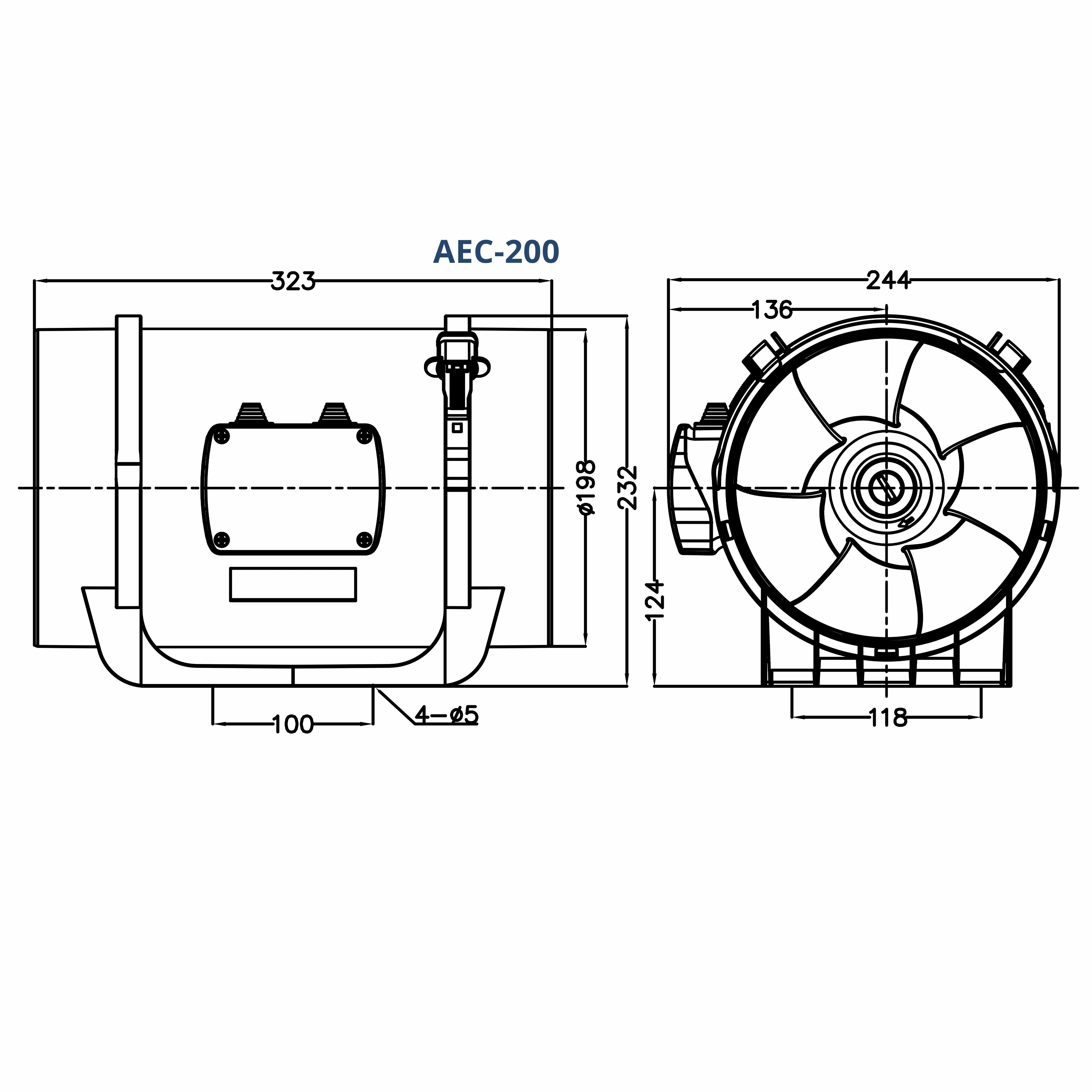ASTBERG EC MOTOR SILENT MIXFLOW CIRCULAR INLINE VENTILATION FAN WITH REGULATOR AND VARIABLE SPEED AEC200 1292CMH 200MM 8"