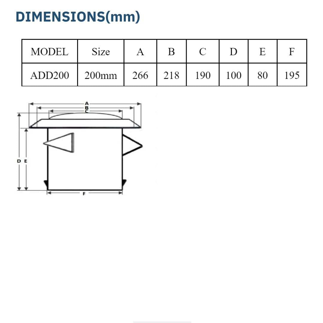 ASTBERG SUPPLY DISK DIFFUSER VOLUME CONTROLER VALVE 200MM 8"