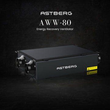 ASTBERG ERV HRV ENERGY/HEAT RECOVERY FRESHAIR VENTILATION HEPA CARBON DUST FILTER AWW80TH 800CMH