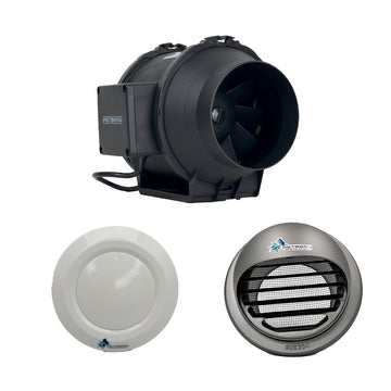 ASTBERG 30-50 SQ. WASHROOM INLINE DUCT VENTILATION SYSTEM HORIZONTAL DUCT UPTO 12FT.