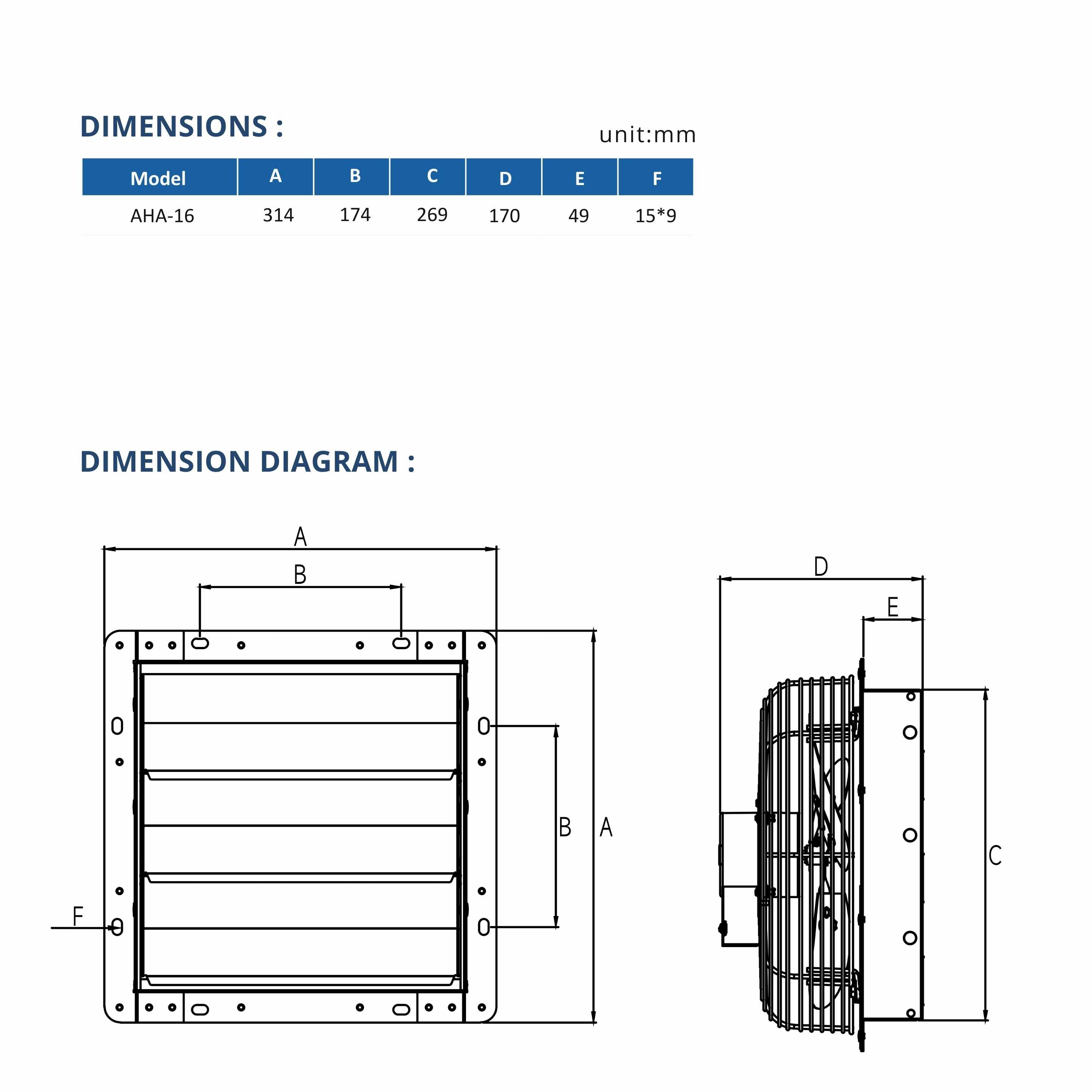 Astberg AHA16 14X14 POWDER COATED PROPELLER WALL EXHAUST VENTILATION FAN WITH SHUTTERS 1180CMH