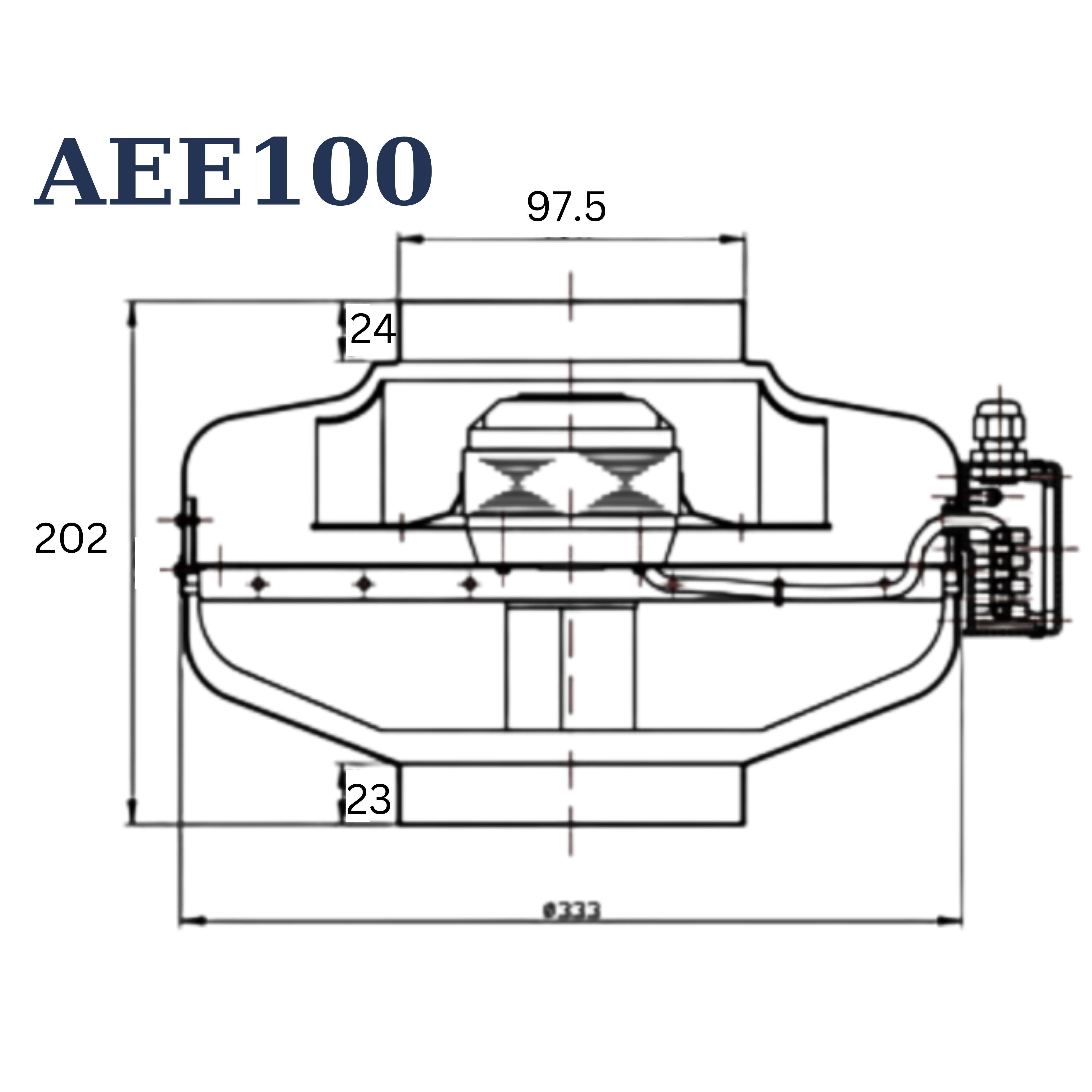 Astberg AEE100 POWDER COATED CIRCULAR INLINE DUCT VENTILATION FAN 100MM 4" 290CMH 170CFM