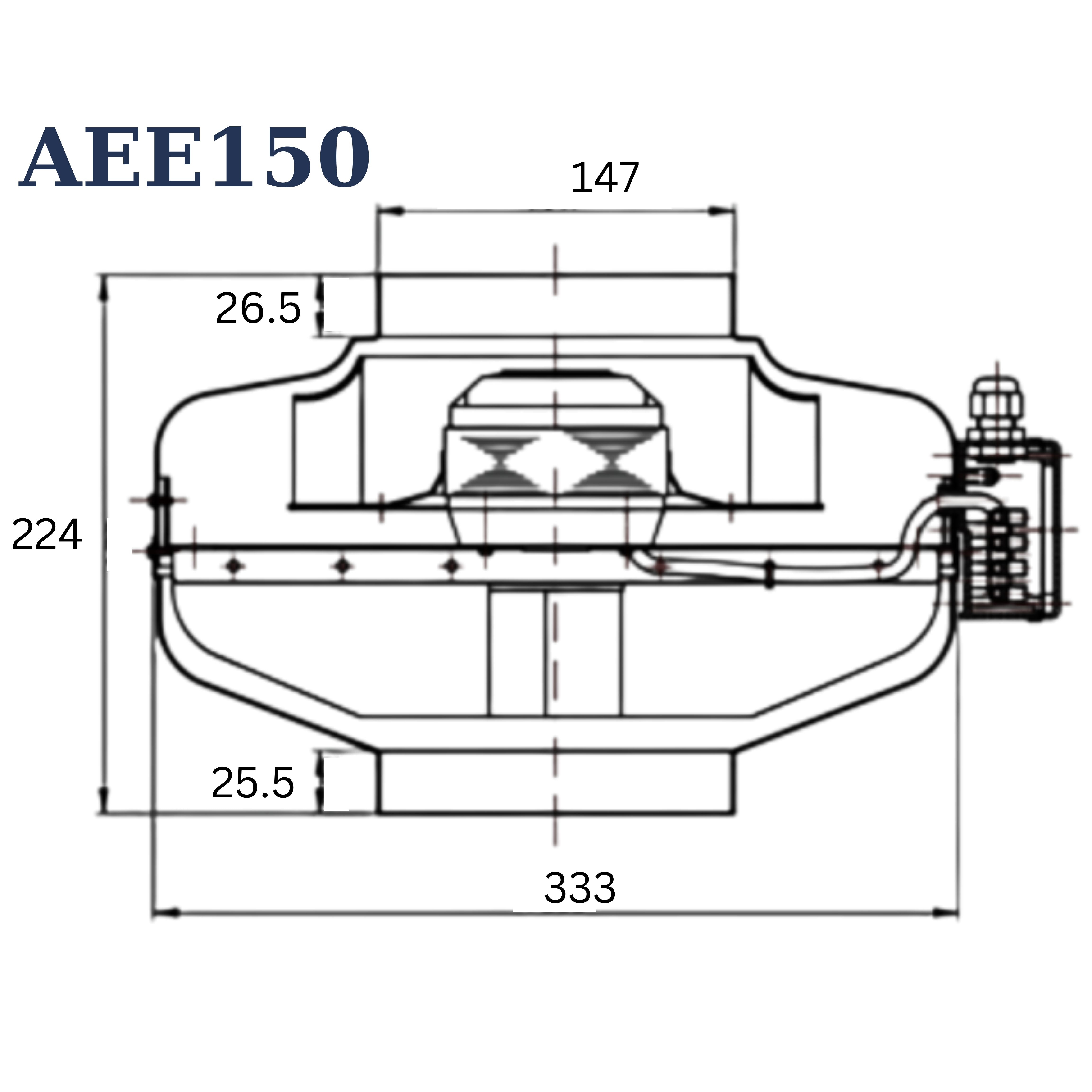 Astberg AEE150 POWDER COATED CIRCULAR INLINE DUCT VENTILATION FAN  150MM 6" 740CMM 435CFM