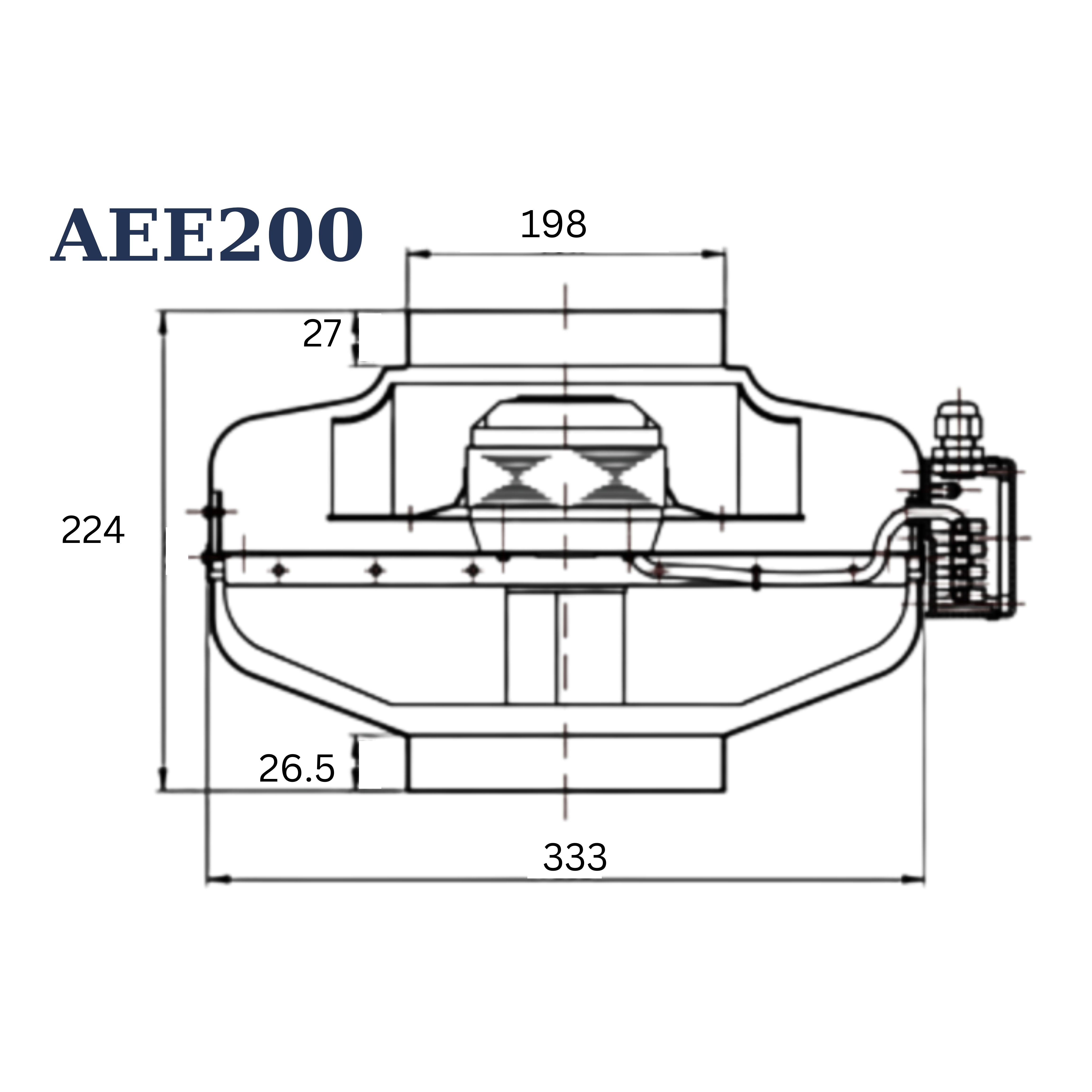 ASTBERG POWDER COATED CIRCULAR INLINE DUCT VENTILATION EXHAUST FAN 200MM 8" 1020CMH 600CFM)