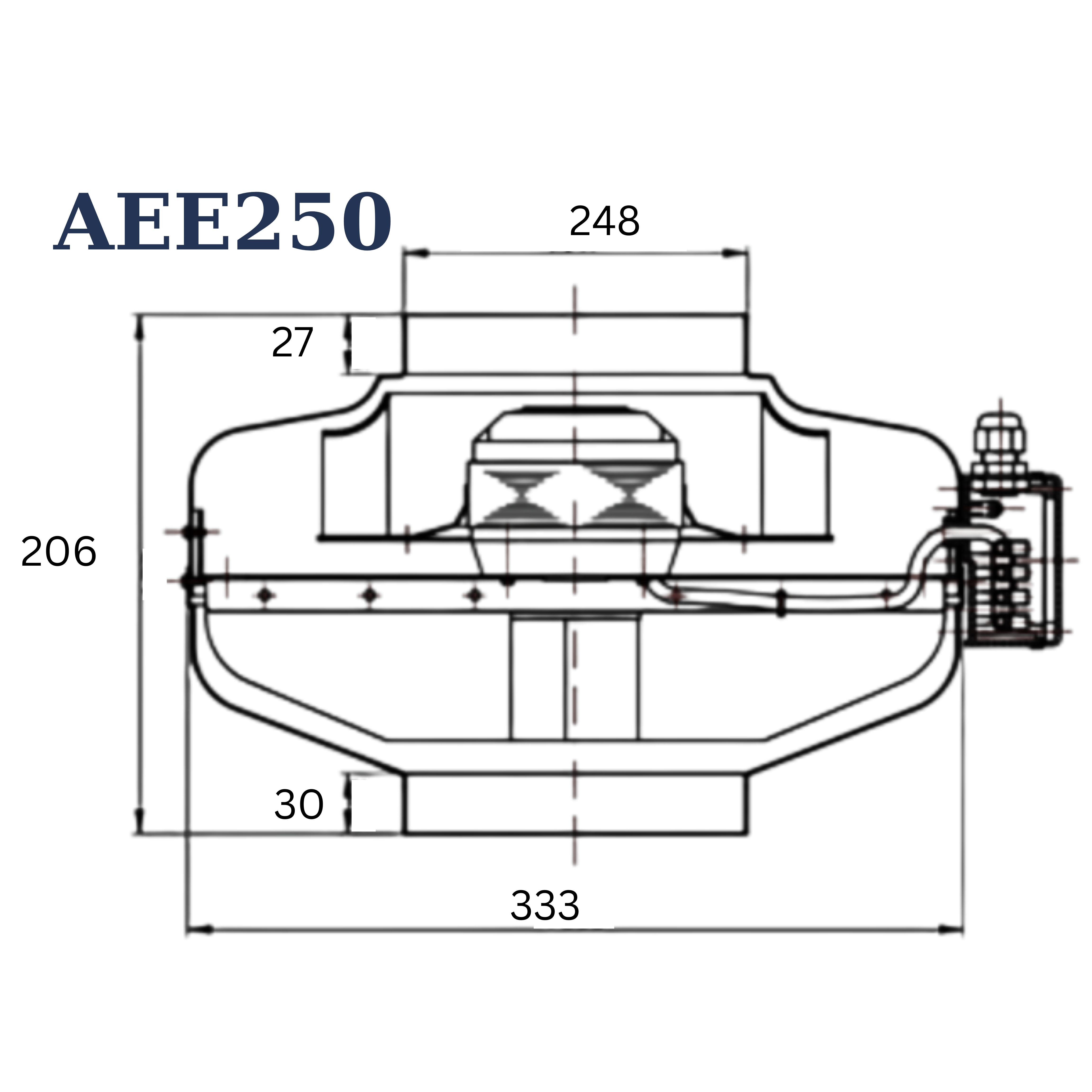 ASTBERG POWDER COATED CIRCULAR INLINE DUCT VENTILATION EXHAUST FAN AEE250 1060CMH 250MM 10"