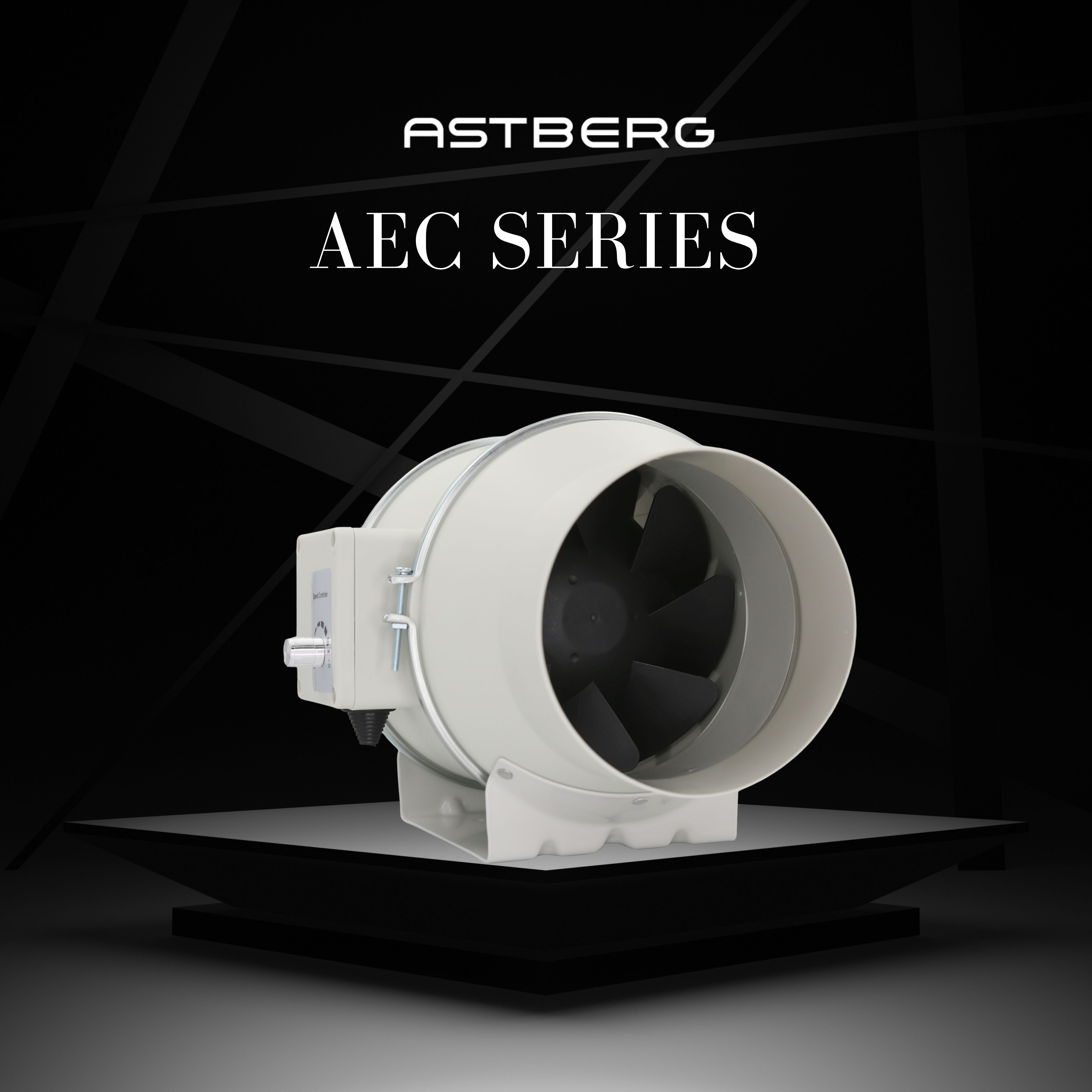 ASTBERG EC MOTOR SILENT MIXFLOW CIRCULAR INLINE VENTILATION FAN WITH REGULATOR AND VARIABLE SPEED AEC150 530CMH 150MM 6"