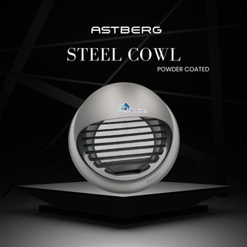 ASTBERG POWDER COATED STEEL OUTER PIPE COWL SS304 150MM 6"