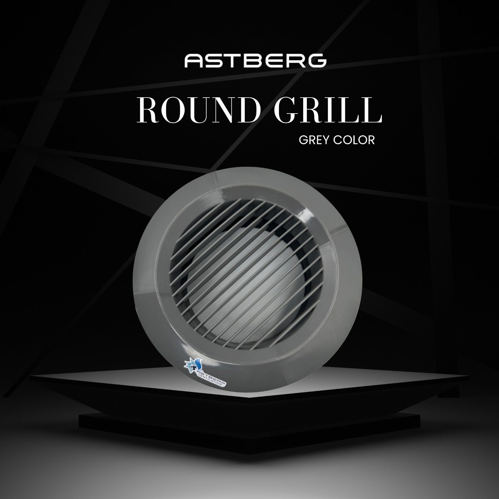 ASTBERG SUPPLY ROUND GRILL DIFFUSER GREY COLOUR 150MM 6""