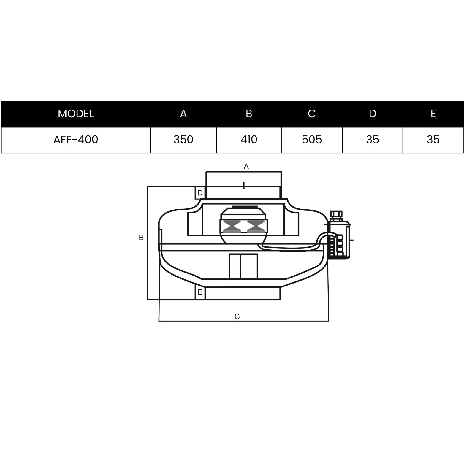 ASTBERG POWDER COATED CIRCULAR INLINE DUCT VENTILATION EXHAUST FAN AEE400 2500CMH 400MM 16"