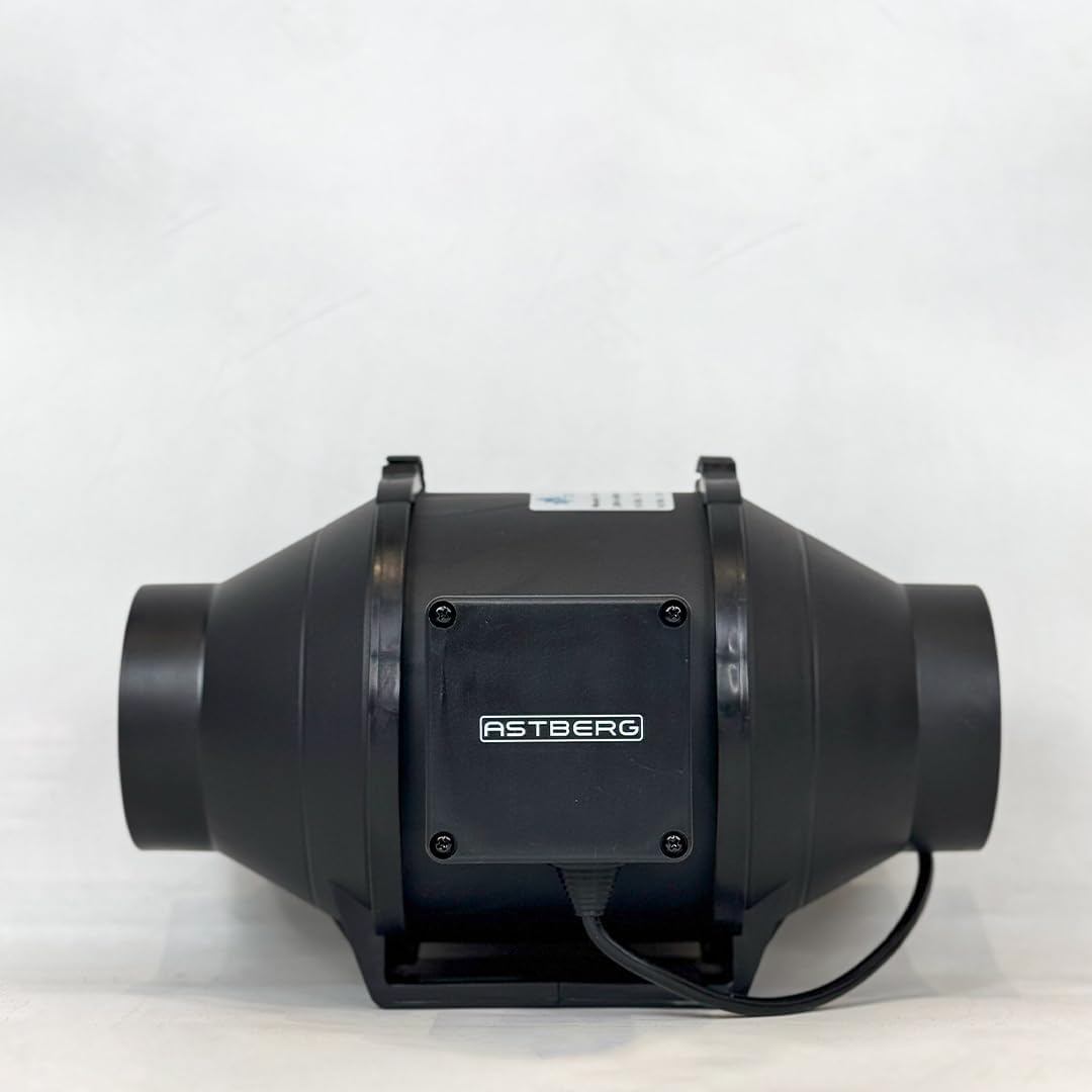 ASTBERG AF-100P SILENT MIXFLOW INLINE CIRCULAR DUCT VENTILATION EXHAUST FAN 198CMH 100MM