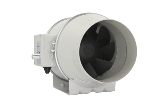 Astberg AEC150 Quiet Inline Duct Fan with 0-100% Variable Speed controller (20-530CMH) Energy Efficient EC Motor Silent Mix Flow/Inline Duct Fan/Circular Inline Fan (150mm)…