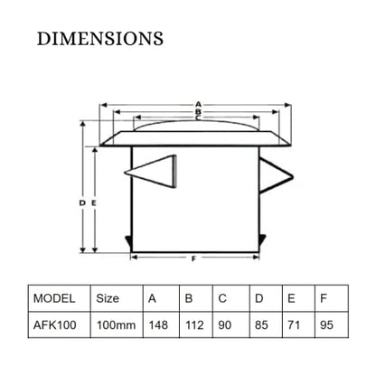 Astberg Diffusers ABS (100mm/4") Ducting Cover/Exhaust Supply Ceiling Diffuser/Exhaust Supply Valve/Air Vent/Ventilation Ducting Hose Cover/Pipe Diffuser/Diffuser/Size 4 Inches (100 mm)