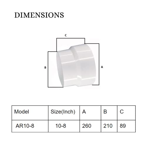 Astberg ABS Reducer/PVC Pipe Reducer/Flexible Pipe Reducer/Pipe Connector/Plastic Pipe Reducer (8"-10")