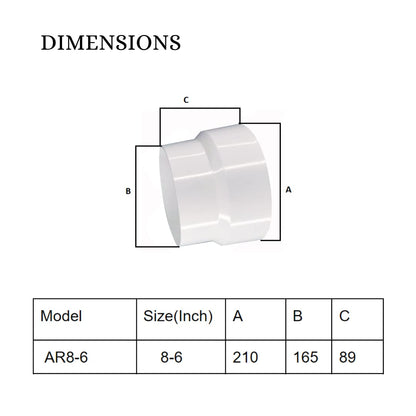 Astberg ABS Reducer Pvc Pipe Reducer/Flexible Pipe Reducer/Pipe Connector/Plastic Pipe Reducer (6"-8")