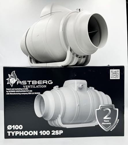 Astberg Typhoon 100/125mm Made In Russia 180-250 CMH Silent Mix Flow/Inline Duct Fan/Circular Duct