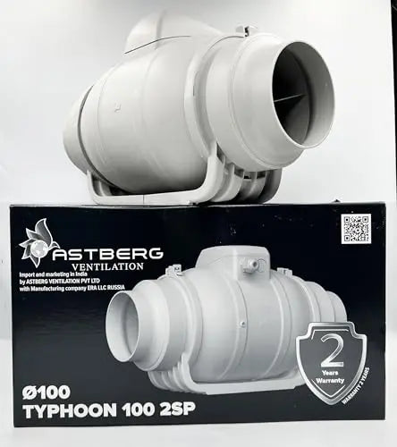 Astberg Typhoon 100/125mm Made In Russia 180-250 CMH Silent Mix Flow/Inline Duct Fan/Circular Duct - Astberg Ventilation
