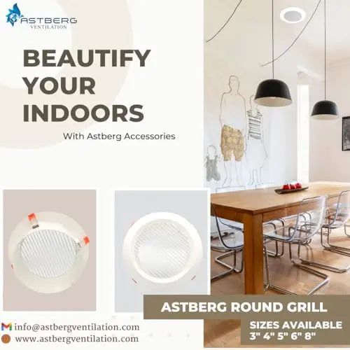 Astberg Round grill (4") - Astberg Ventilation