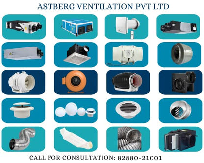 Astberg AEE200 Powder Coated (200mm/8inch)(1020CMH/600CFM) Silent mix flow / Inline fan / Duct fan / Inline duct fan / Fresh Air Ventilation System