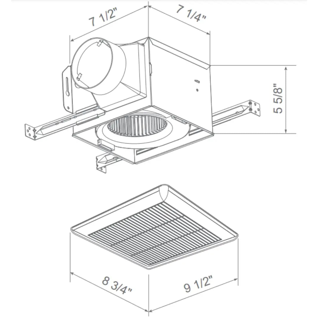 Astberg Heavy Duty Ceiling Mounted Exhaust Fan Metal Asp1001 (100Mm/4) (170Cmh/100Cfm) - Astberg Ventilation