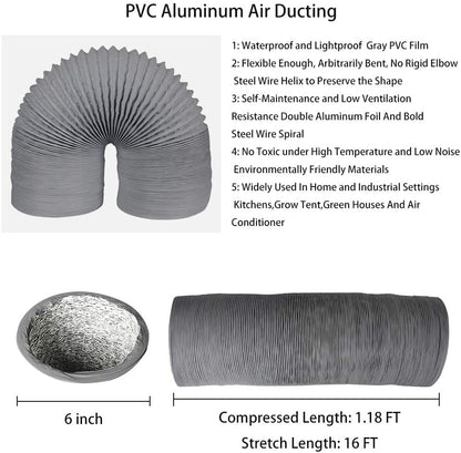 Astberg PVC Flexible Pipe/Insulated Pipe/Chimney pipe/Duct Pipe/Exhaust pipe/Aluminum pipe (200mm/8")