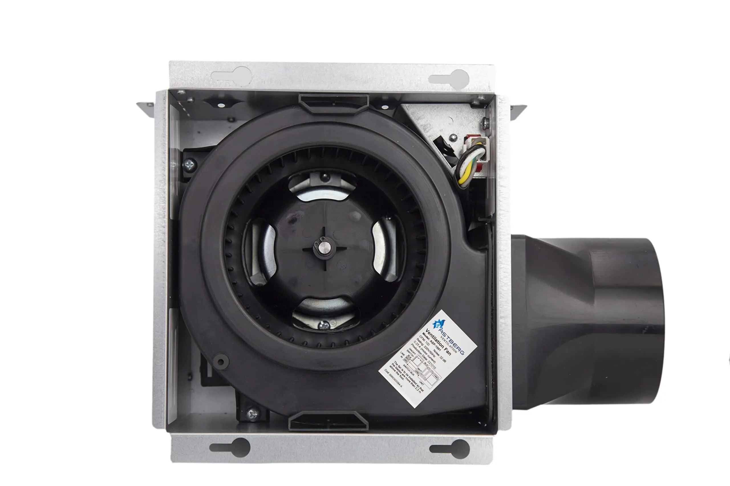 Astberg Heavy Duty Ceiling Mounted Exhaust Fan Metal Asp1001 (100Mm/4) (170Cmh/100Cfm) - Astberg Ventilation