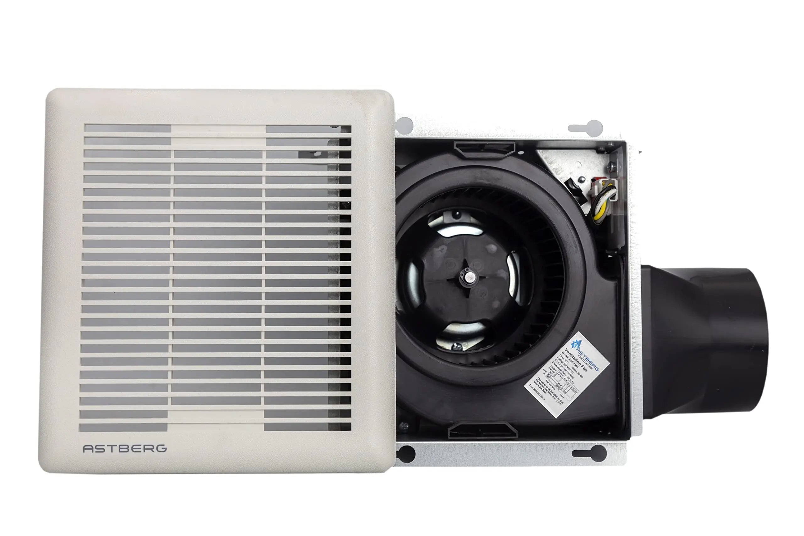 Astberg Heavy Duty Ceiling Mounted Exhaust Fan Metal Asp1001 (100Mm/4) (170Cmh/100Cfm) - Astberg Ventilation